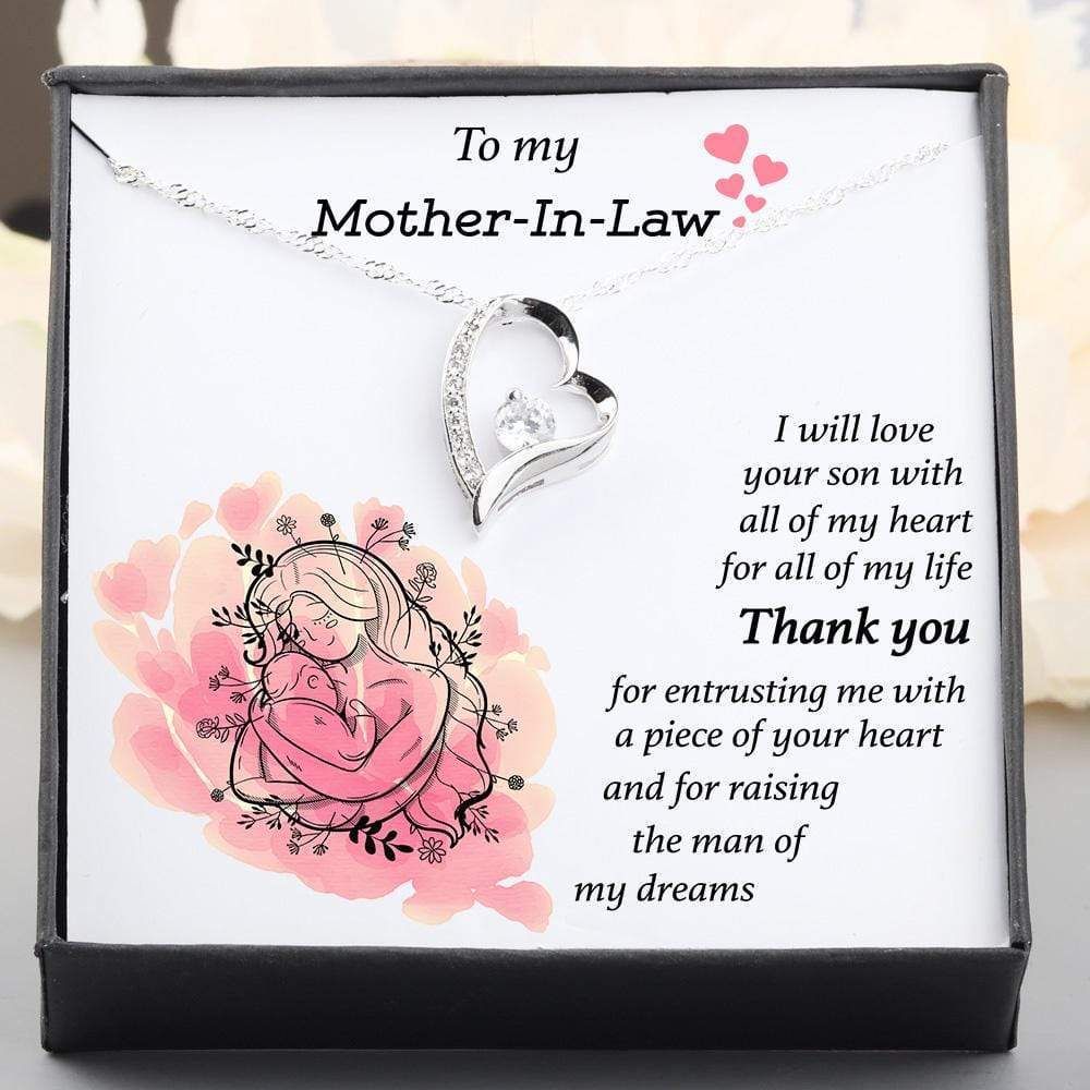 Thanks For Entrusting Me Giving Mother-in-law Silver Forever Love Necklace