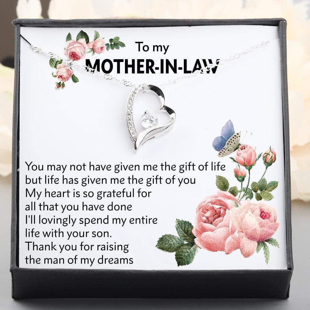 Thanks For Raising The Man Of My Dreams Giving Mother-In-Law Silver Forever Love Necklace