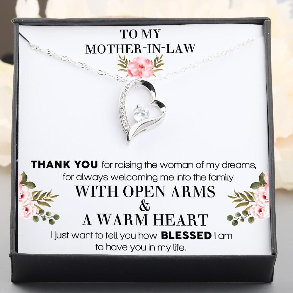 Thanks For Raising The Woman Of My Dreams Giving Mother-In-Law Silver Forever Love Necklace