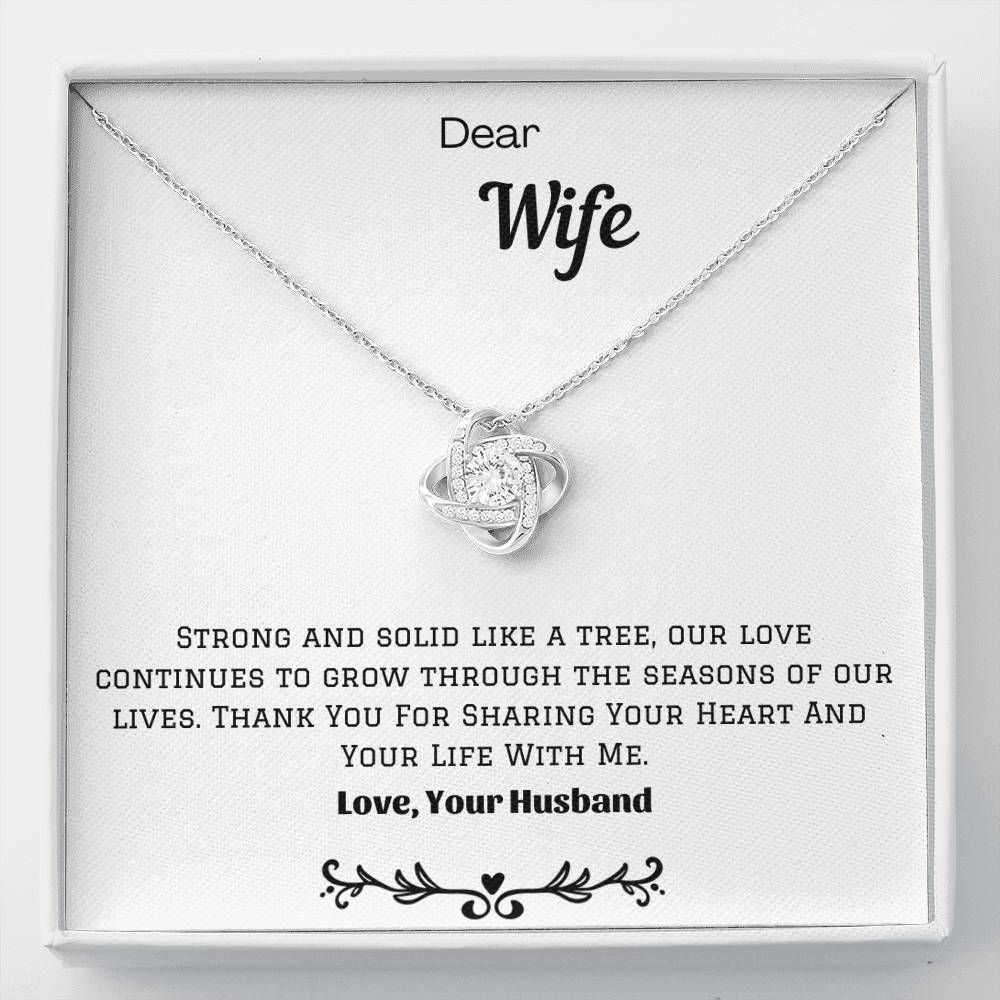 Thanks For Sharing Your Heart Love Knot Necklace For Wife
