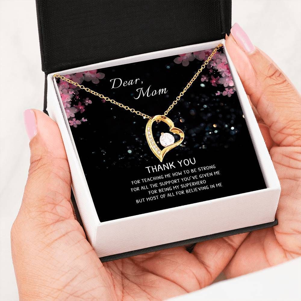 Thanks For Teach Me How To Strong Gift For Mom 18K Gold Forever Love Necklace