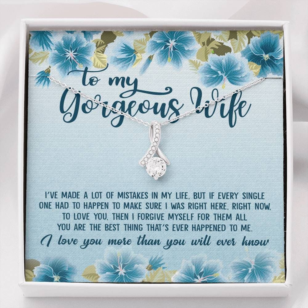 The Best Thing Happened To Me Alluring Beauty Necklace Gift For Wife Blue Hibiscus