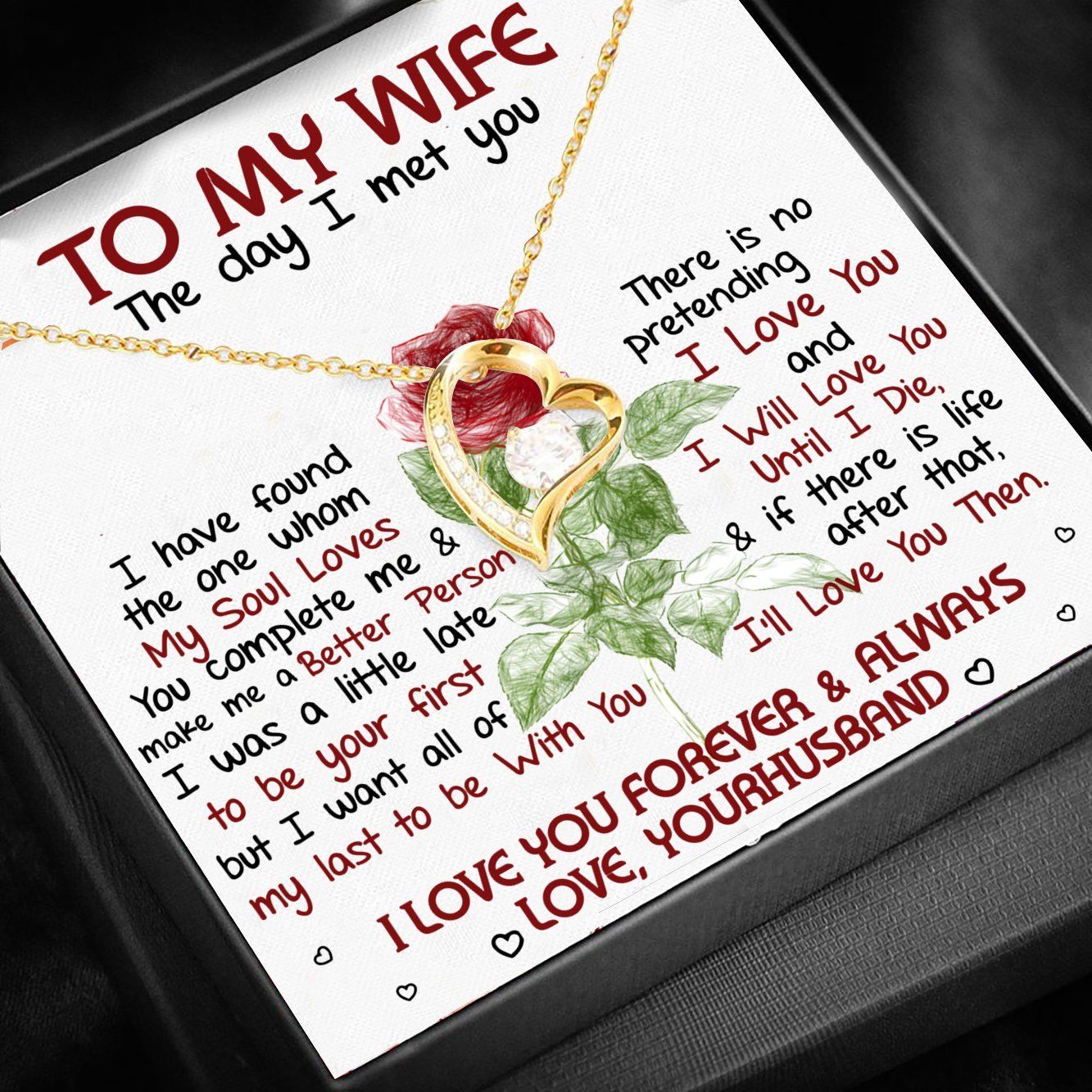 The Day I Met You 18k Gold Forever Love Necklace Gift For Wife