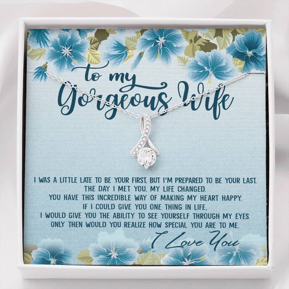 The Day I Met You Blue Hibiscus Alluring Beauty Necklace Gift For Wife
