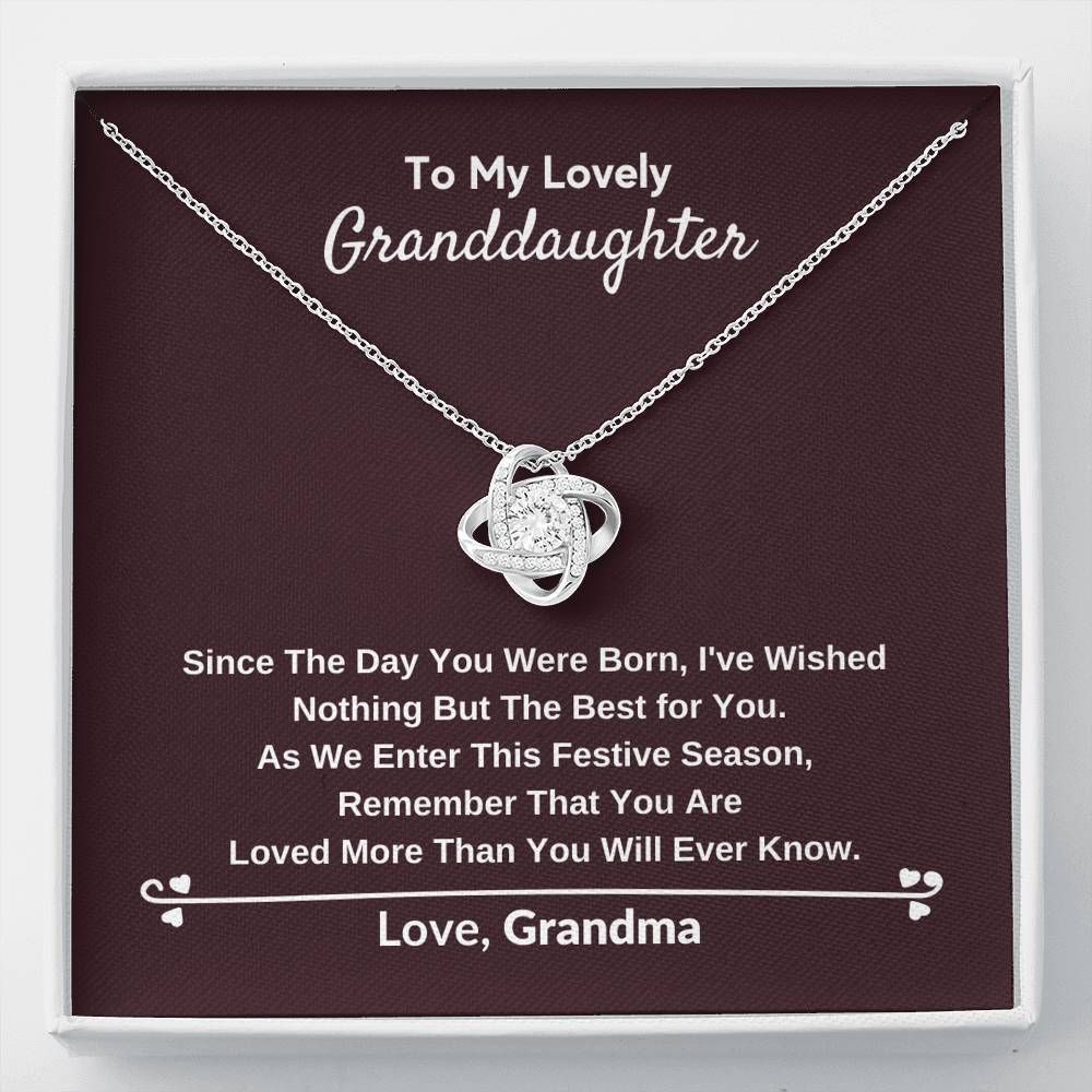 The Day You Were Born Love Knot Necklace For Granddaughter