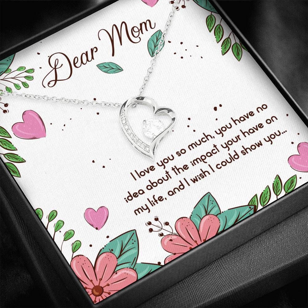 The Impact On My Life 14K White Gold Forever Love Necklace Gift For Mom Mama