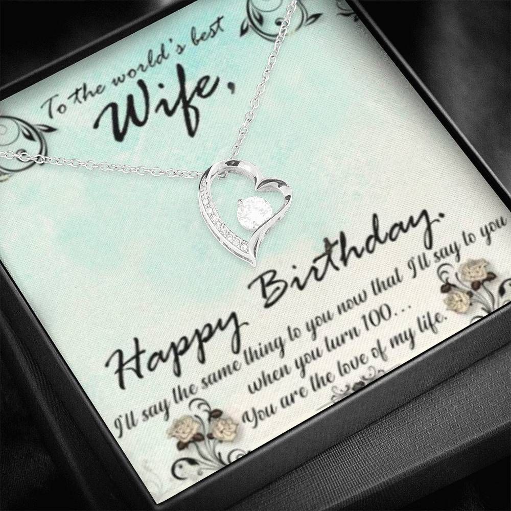 The Love Of My Life Light Blue Forever Love Necklace Gift For Wife