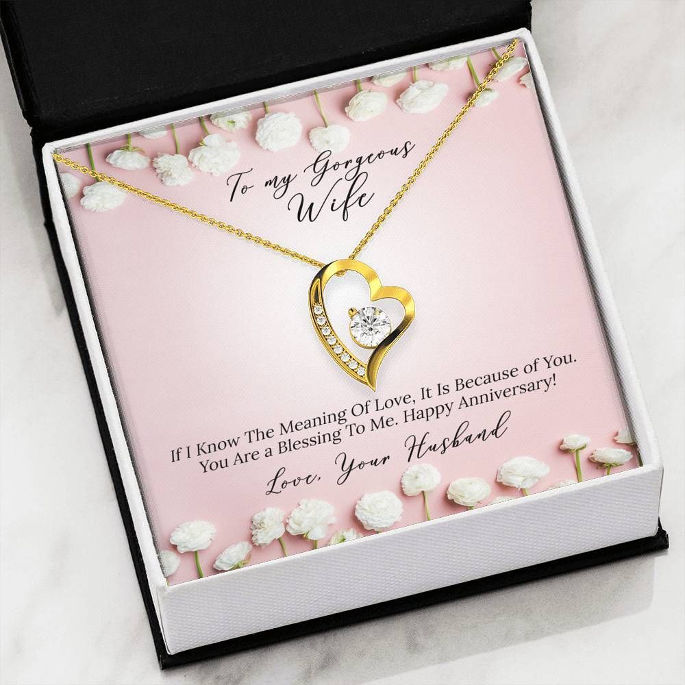 The Meaning Of Love Anniversary Gift For Wife From Husband Silver Forever Love Necklace