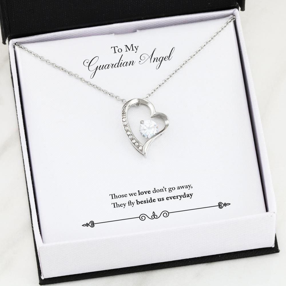 They Fly Beside Us Everyday Giving Guardian Angel Silver Forever Love Necklace