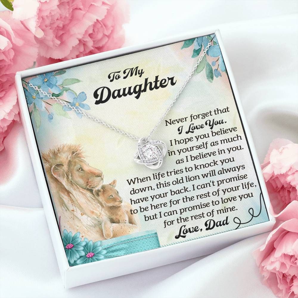 This Old Lion Will Always Have Your Back Love Knot Necklace For Daughter