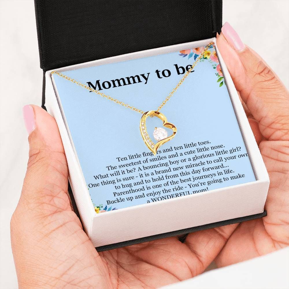 To A Mom To Be Gold Forever Love Necklace For Mom