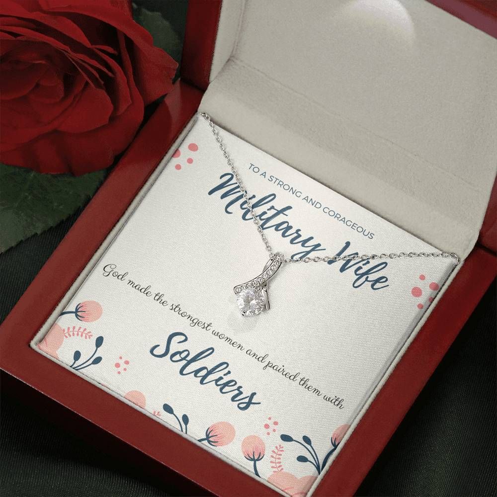 To A Strong And Corageous Wife Alluring Beauty Necklace Gift For Wife