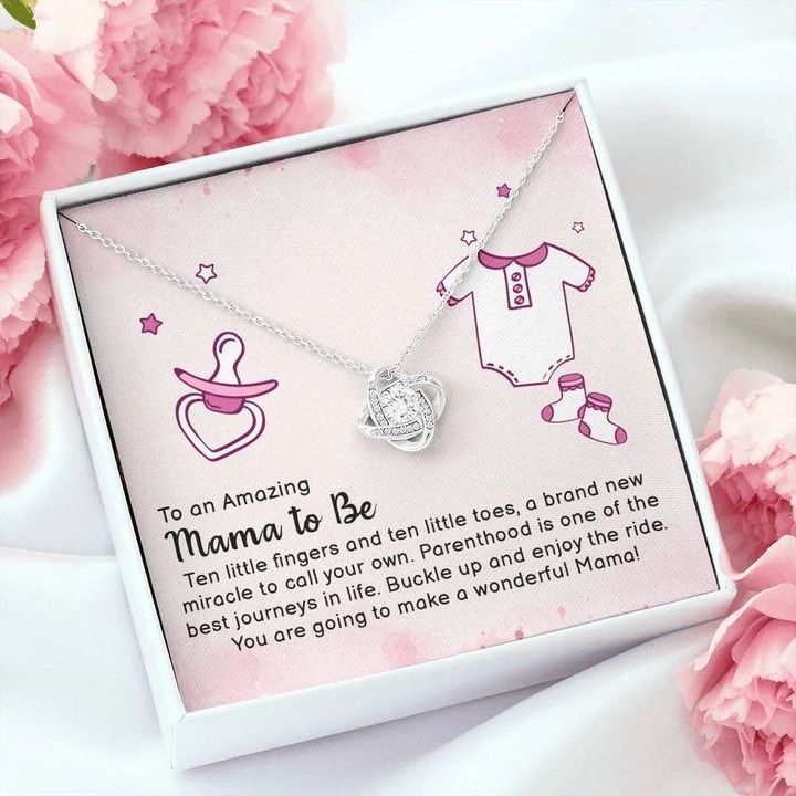 To An Amazing Mama To Be Love Knot Necklace