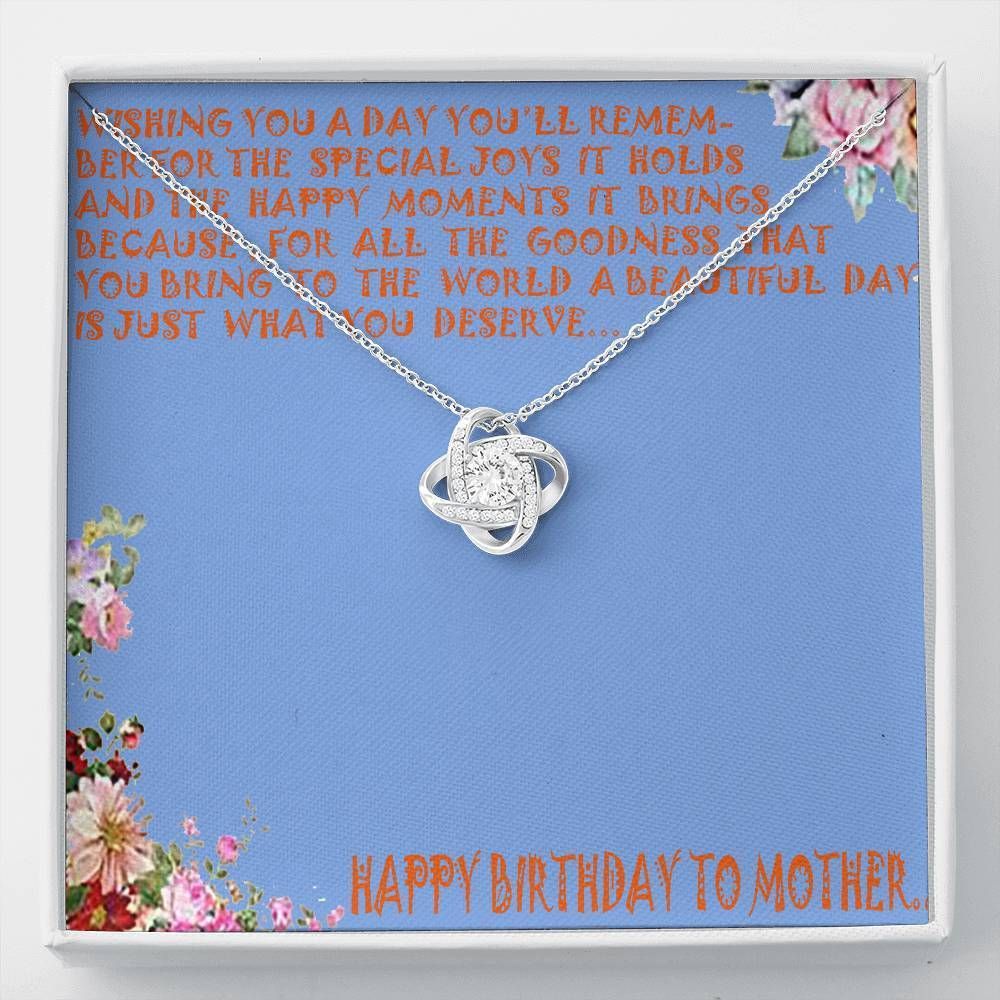 To Mom May God Make You Everyday Special Love Knot Necklace