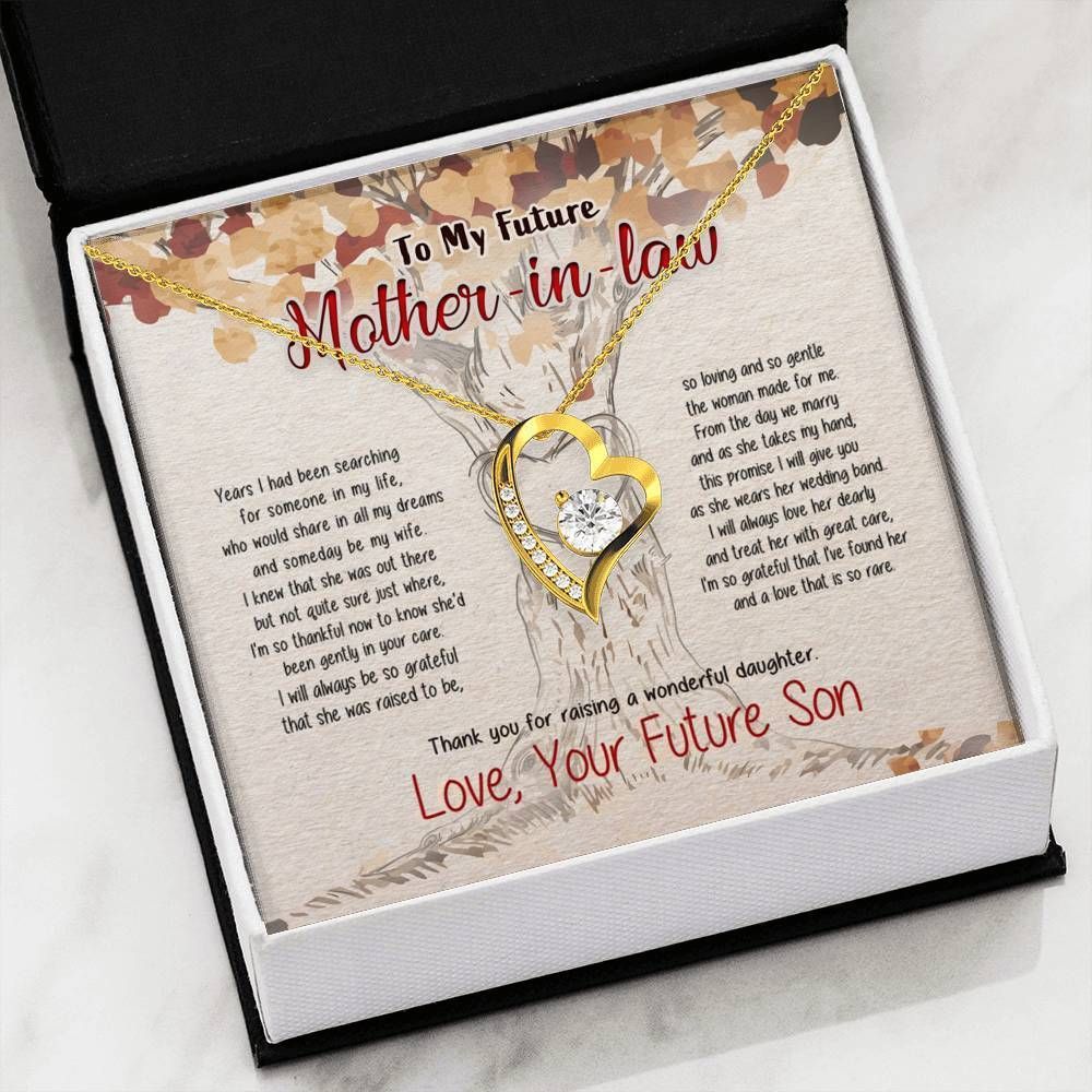 To Mother-in-law Thank You For Raising A Wonderful Daughter Forever Love Necklace Gift For Mom