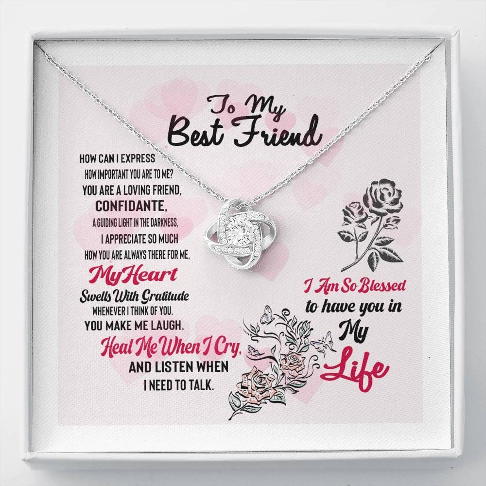 To My Best Friend Heal Me When I Cry Love Knot Necklace