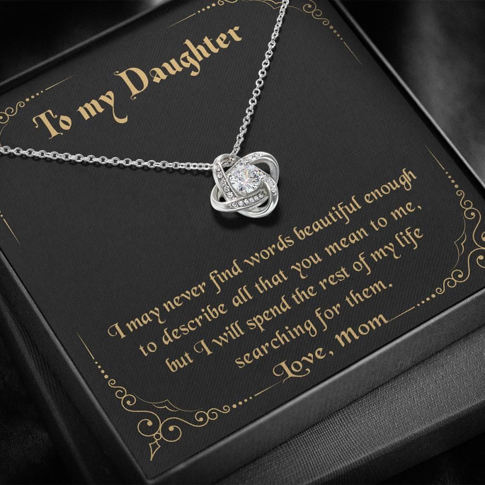 To My Daughter You Mean To Me Love Knot Necklace