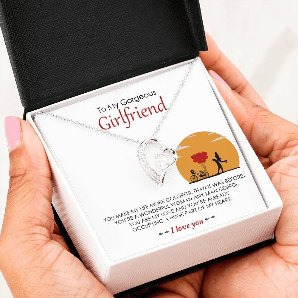 To My Gorgeous Girlfriend I Love You Forever Love Necklace