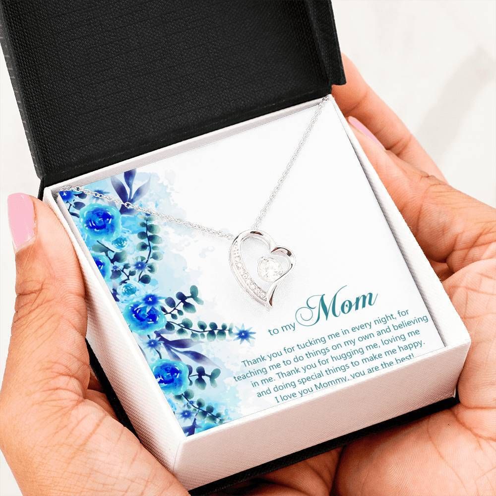 To My Mother | Thank You For Hugging, Loving Me | Forever Love Necklace Gift For Mom