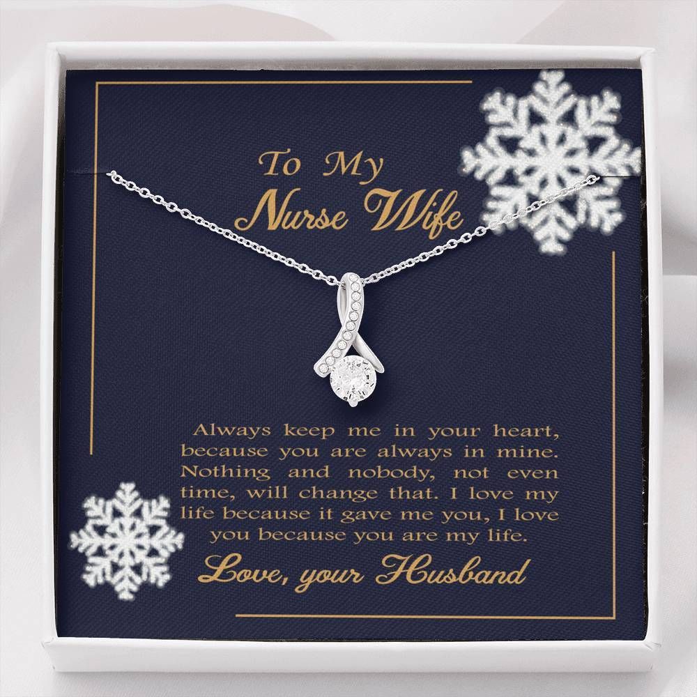 To My Nurse Wife Keep Me In Your Heart Alluring Beauty Necklace
