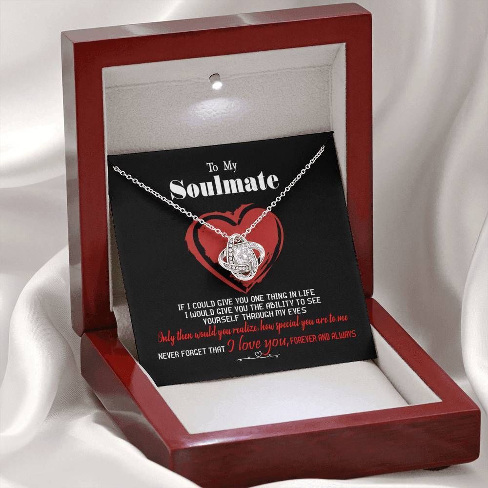 To My Soulmate Never Forget That I Love You Love Knot Necklace