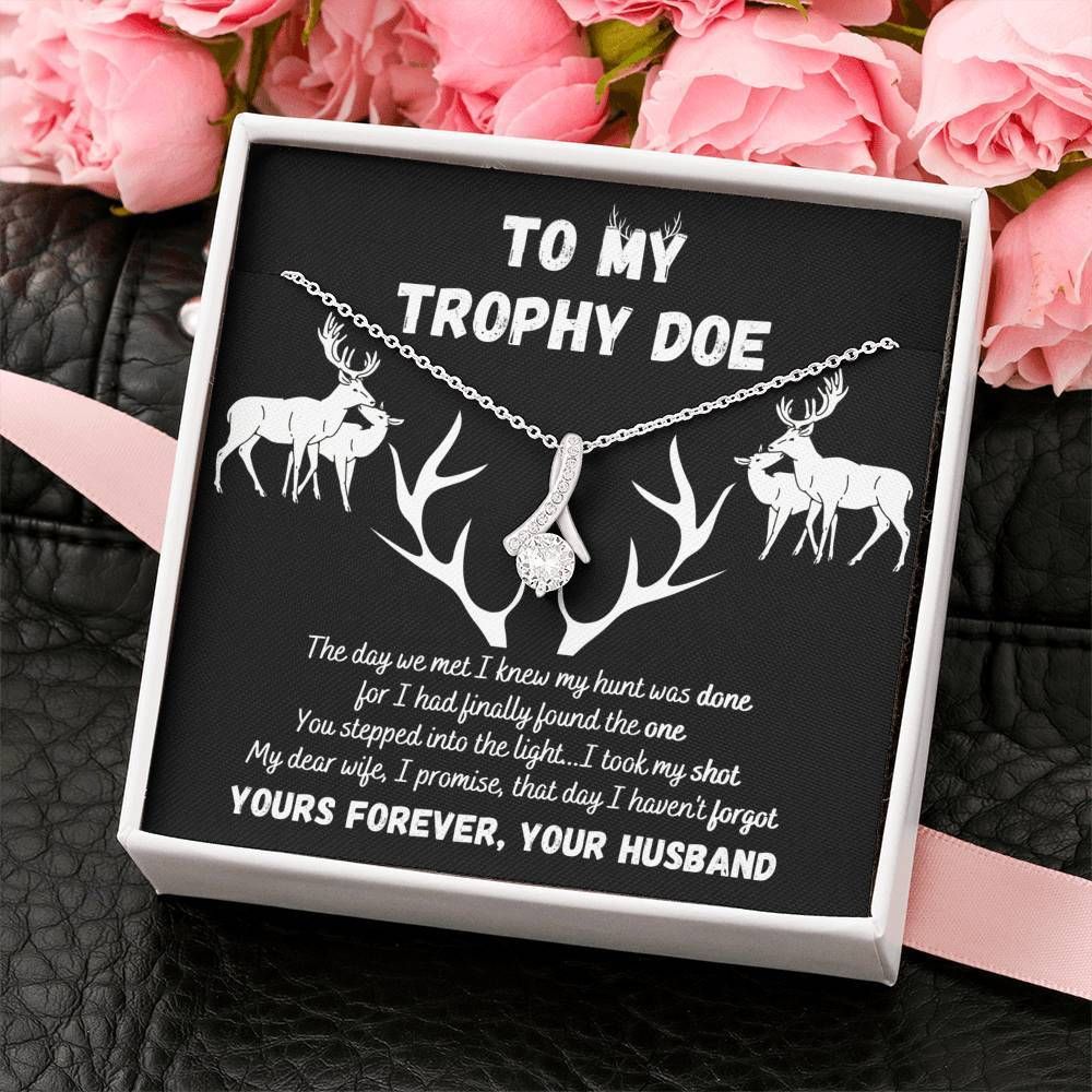 To My Trophy Doe Wife Yours Forever Alluring Beauty Necklace