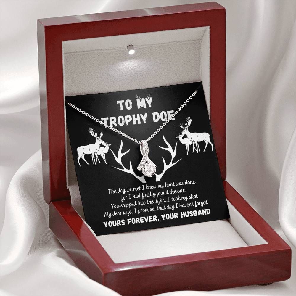 To My Trophy Doe Wife Yours Forever Alluring Beauty Necklace