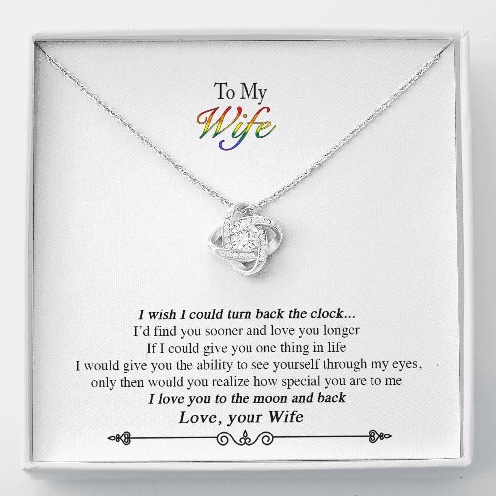 To My Wife Love You Longer Love Knot Necklace