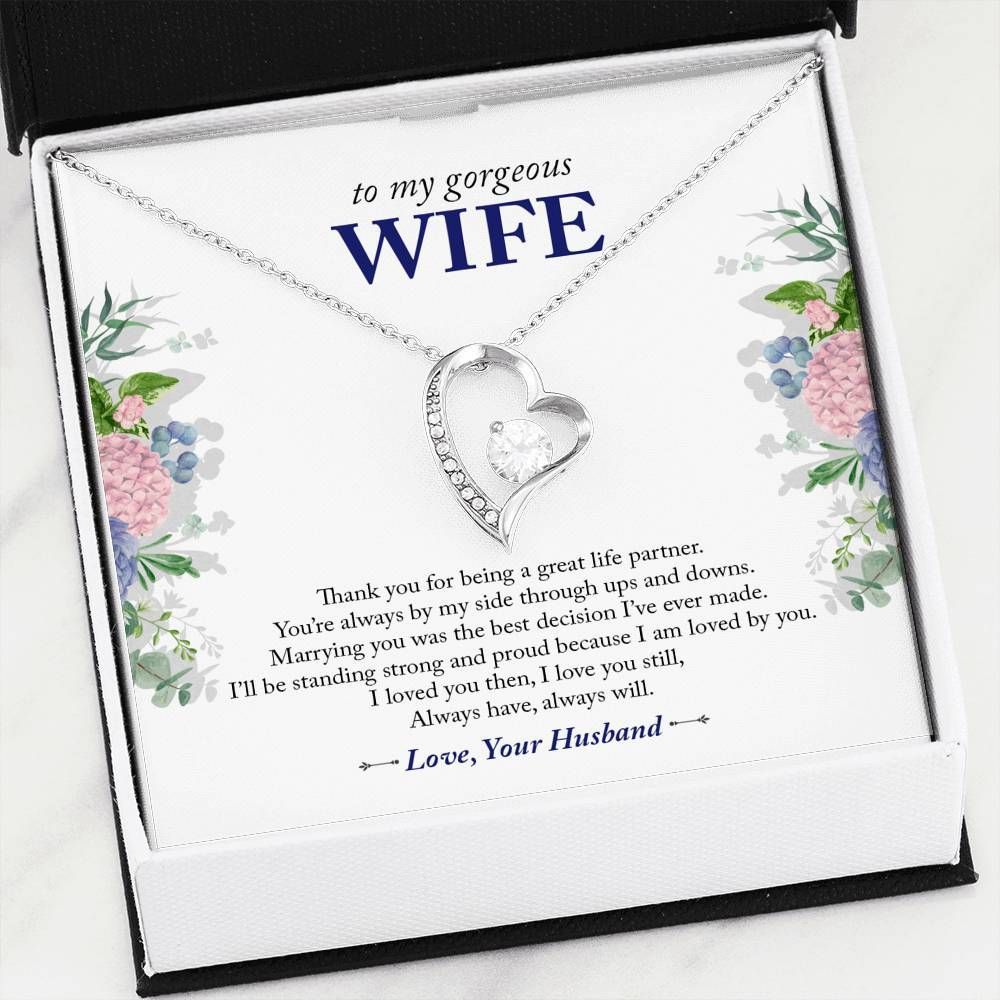 To My Wife Thank For Being My Life Partner Forever Love Necklace Gift For Her