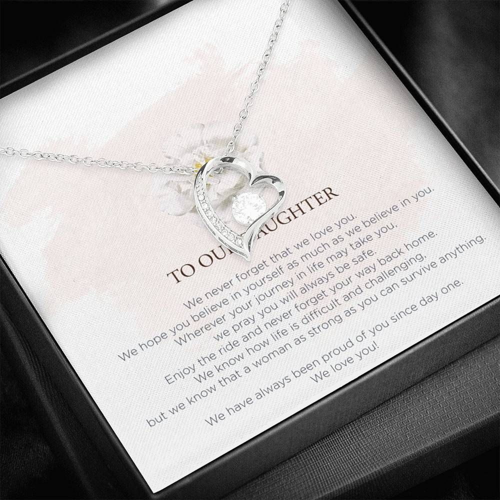 To Our Daughter Silver Forever Love Necklace We Pray You'll Always Be Safe
