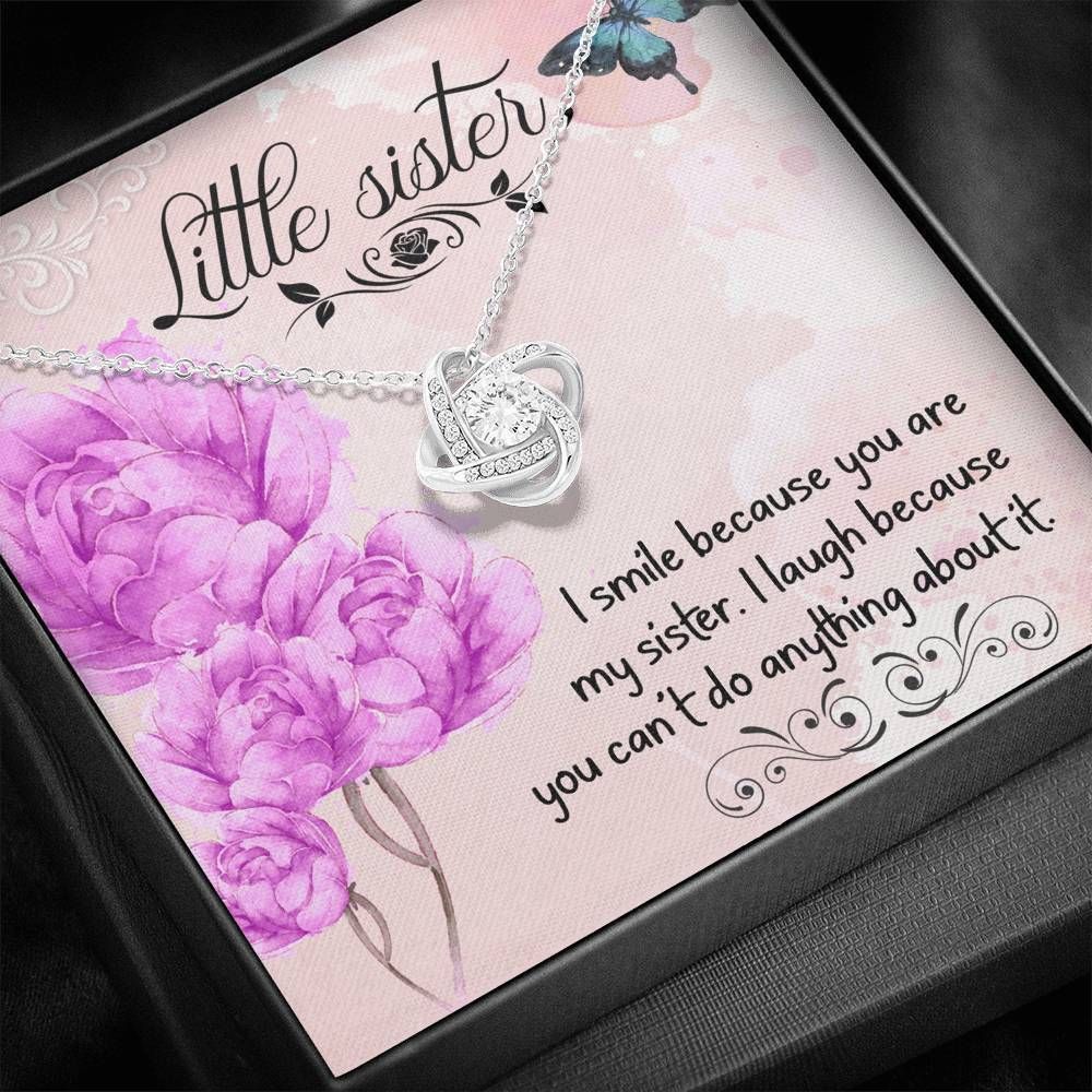 To Sister I Smile Because You're My Sister Love Knot Necklace