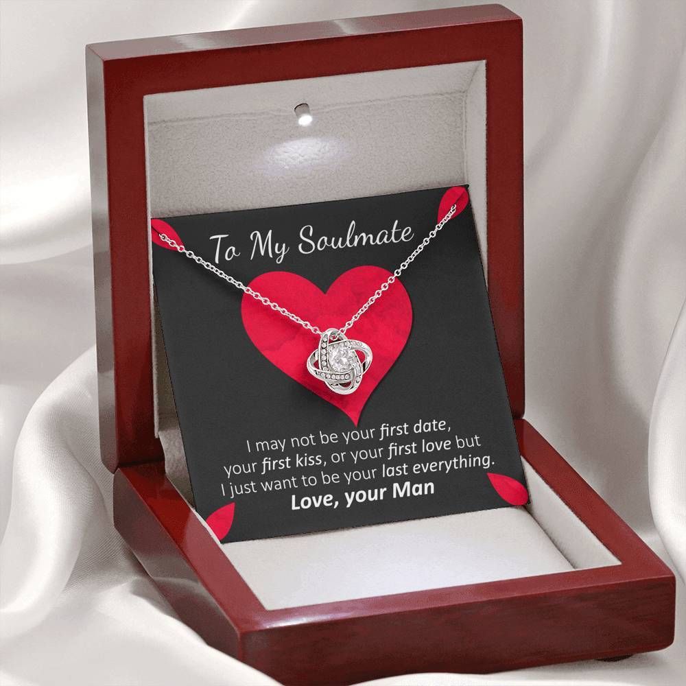 To Soulmate Your Last Everything Heart Love Knot Necklace Gift For Her