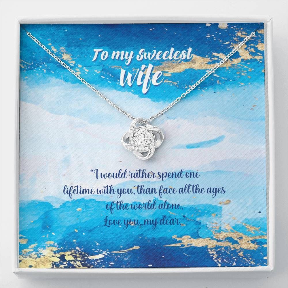 To Sweetest Wife Love You Love Knot Necklace