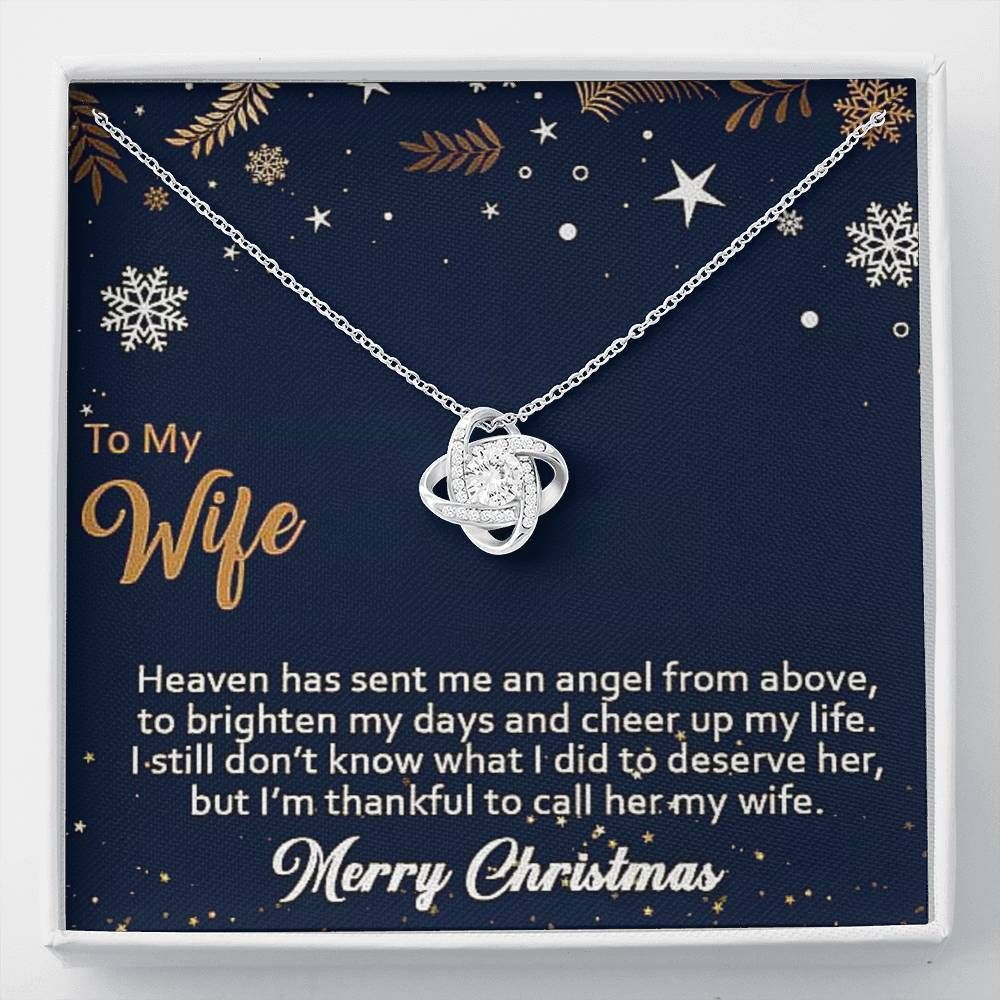 To Wife Merry Christmas Love Knot Necklace