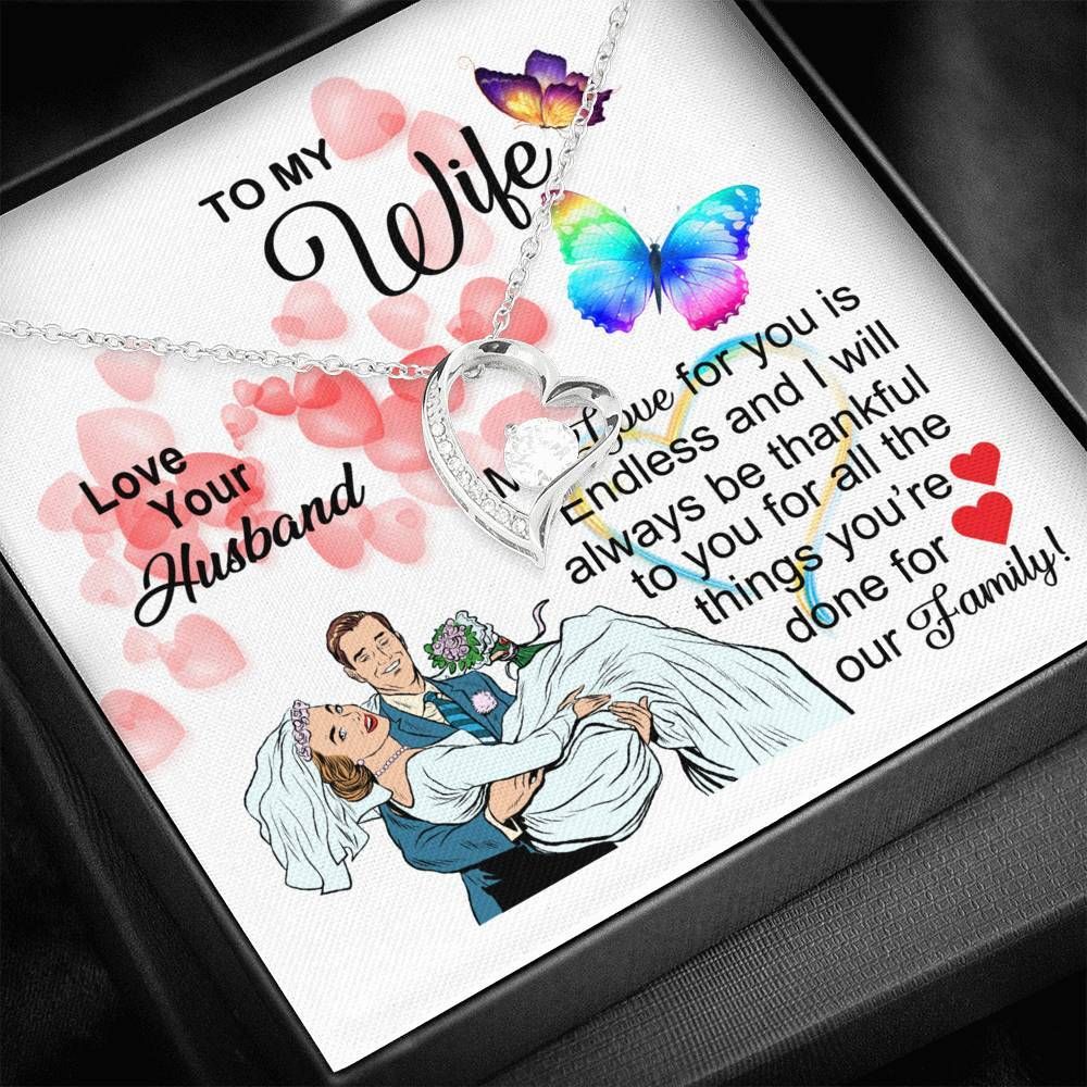 To Wife My Love For You Is Endless Forever Love Necklace Gift For Her