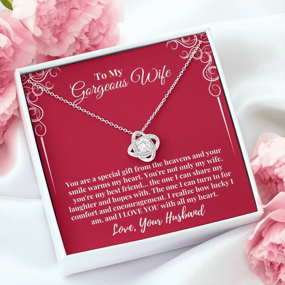 To Wife You're A Special Gift From The Heavens Love Knot Necklace