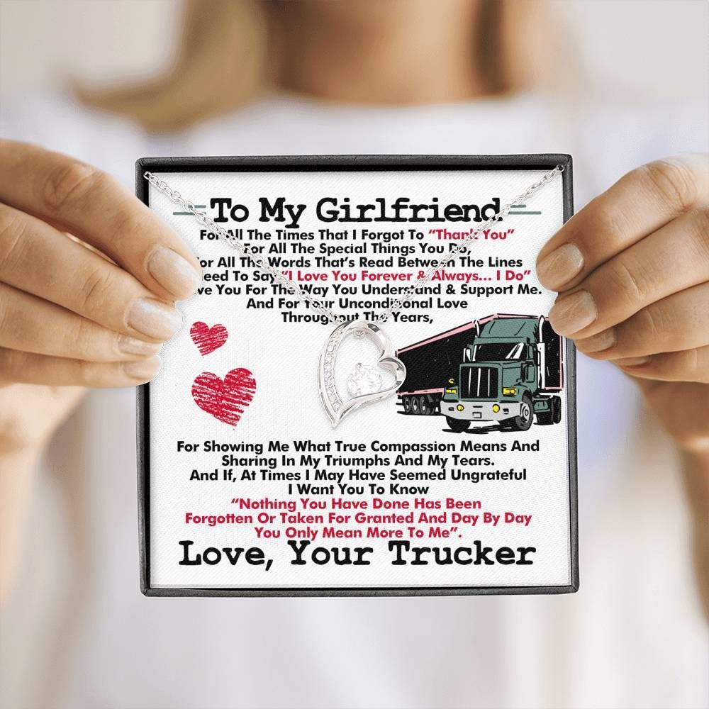 Trucker Giving Girlfriend I Love You Forever And Always Forever Love Necklace