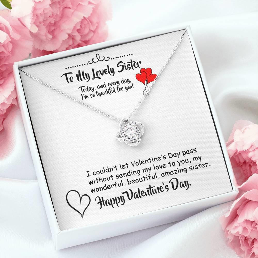 Valentines Day Gift For Sister Love Knot Necklace Sending My Love To You