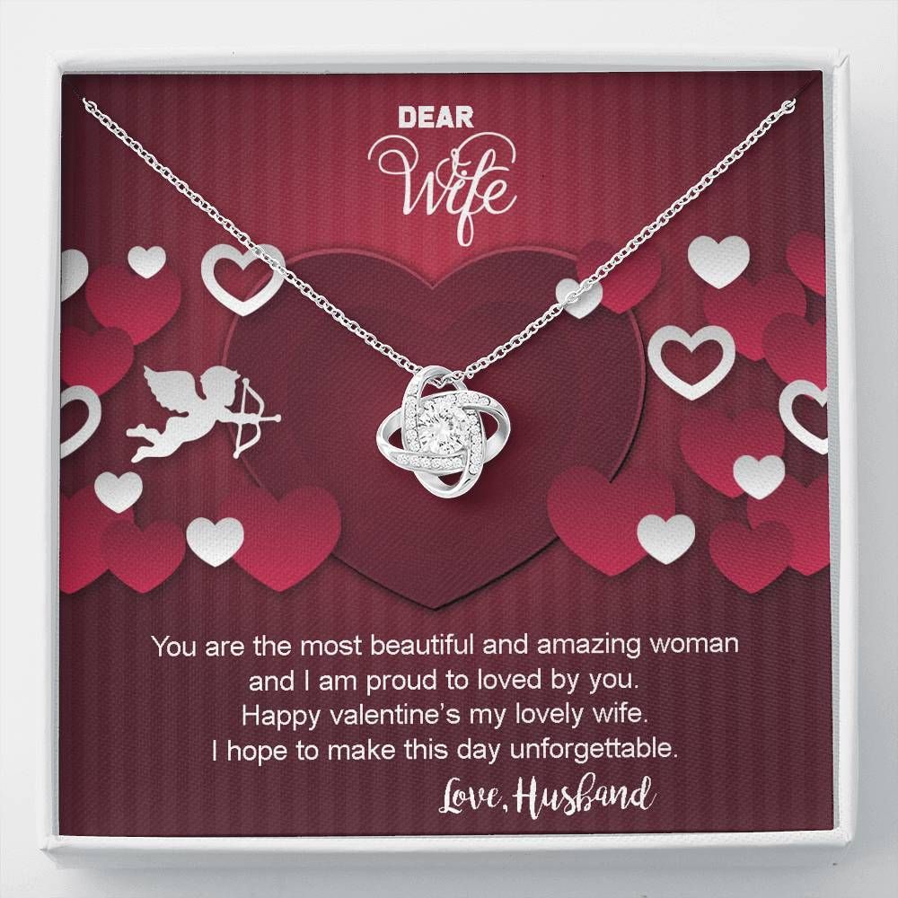 Valentines Day Gift For Wife You Are The Most Beautiful Love Knot Necklace