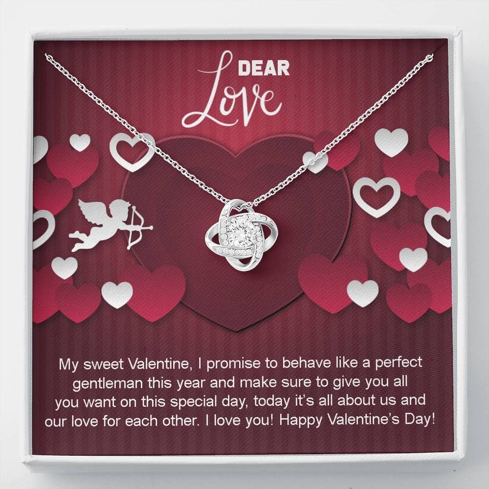 Valentine's Day Give You All You Want Love Knot Necklace Gift For Her