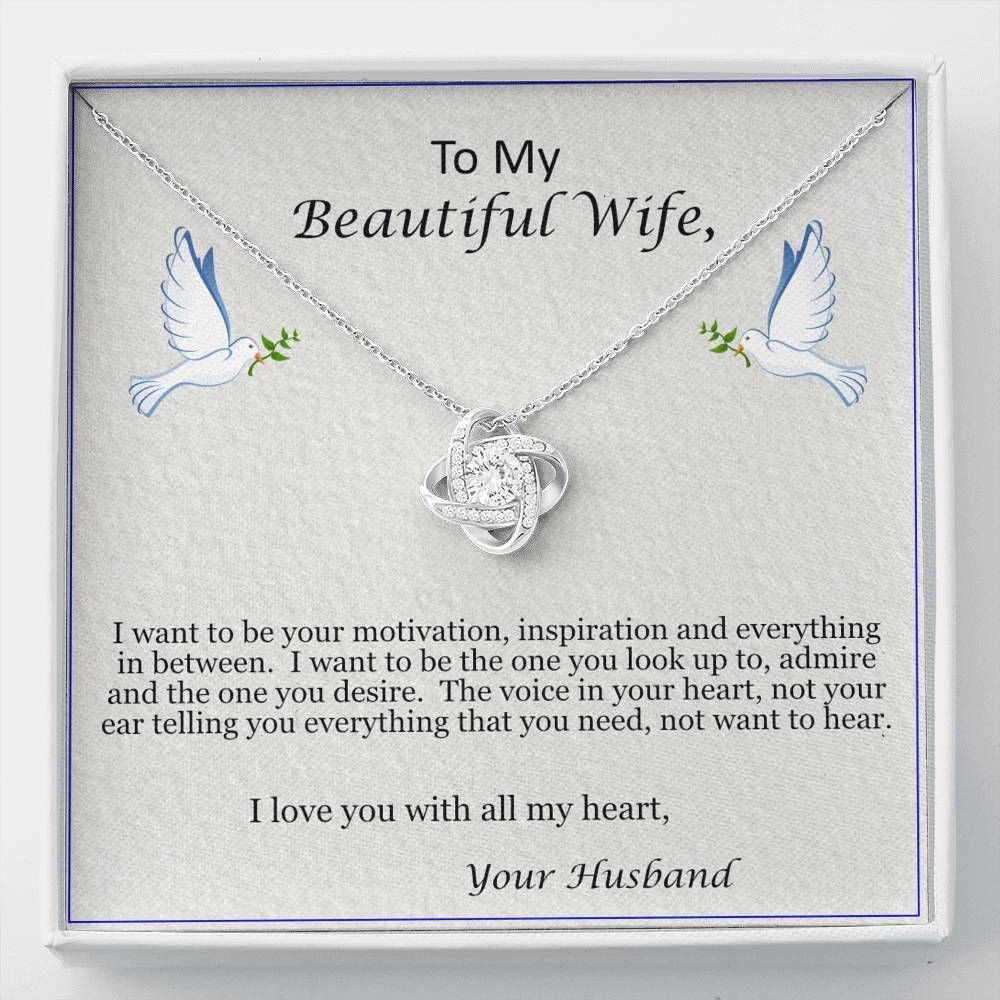 Want To Be Your Motivation Dove Love Knot Necklace To Wife