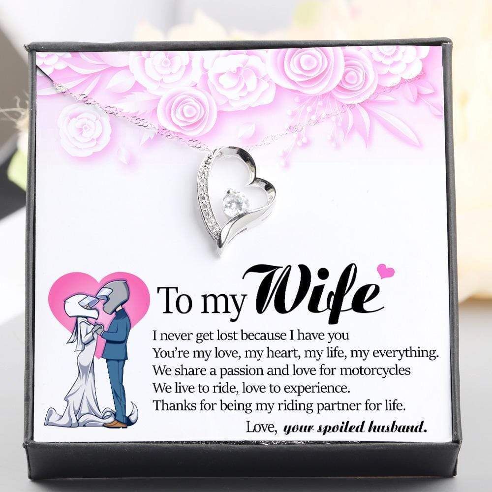 We Share Passion Spoiled Husband Giving Wife Silver Forever Love Necklace
