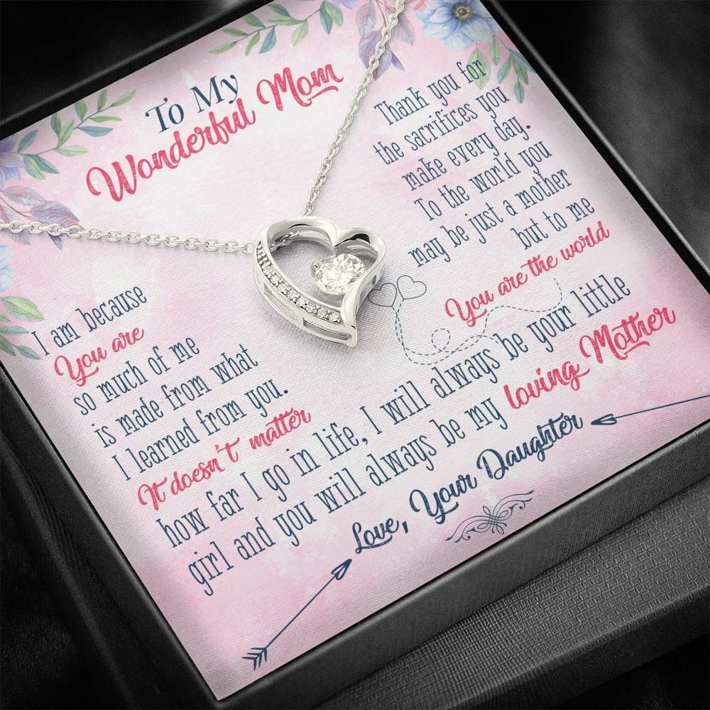 What I Learned From You Gift For Mom 14K White Gold Forever Love Necklace