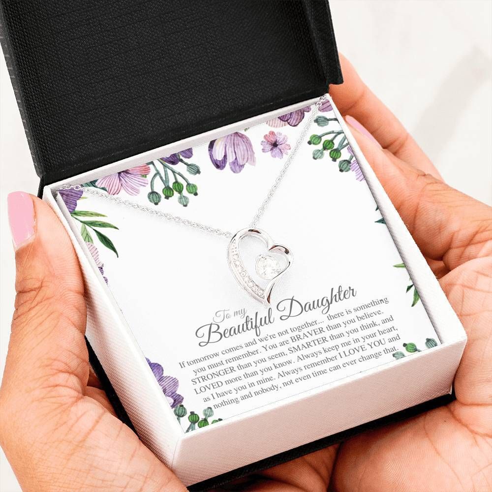 When We're Not Together Purple Flower Forever Love Necklace Gift For Daughter
