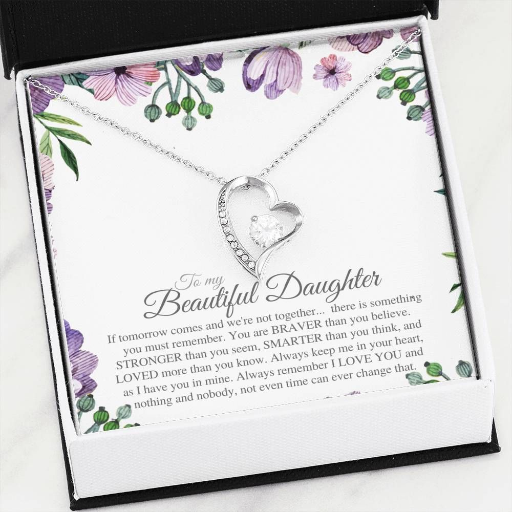 When We're Not Together Purple Flower Forever Love Necklace Gift For Daughter
