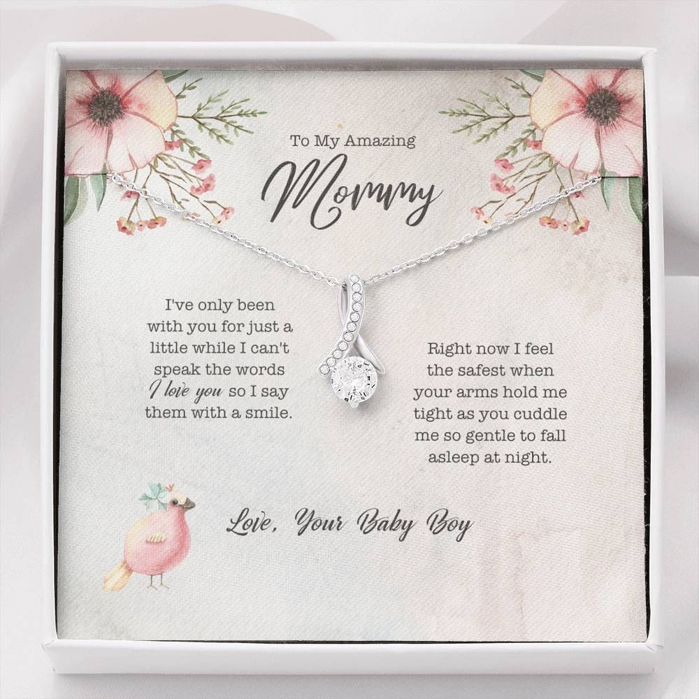 When Your Arms Hold Me 14K White Gold Alluring Beauty Necklace Gift For Mom