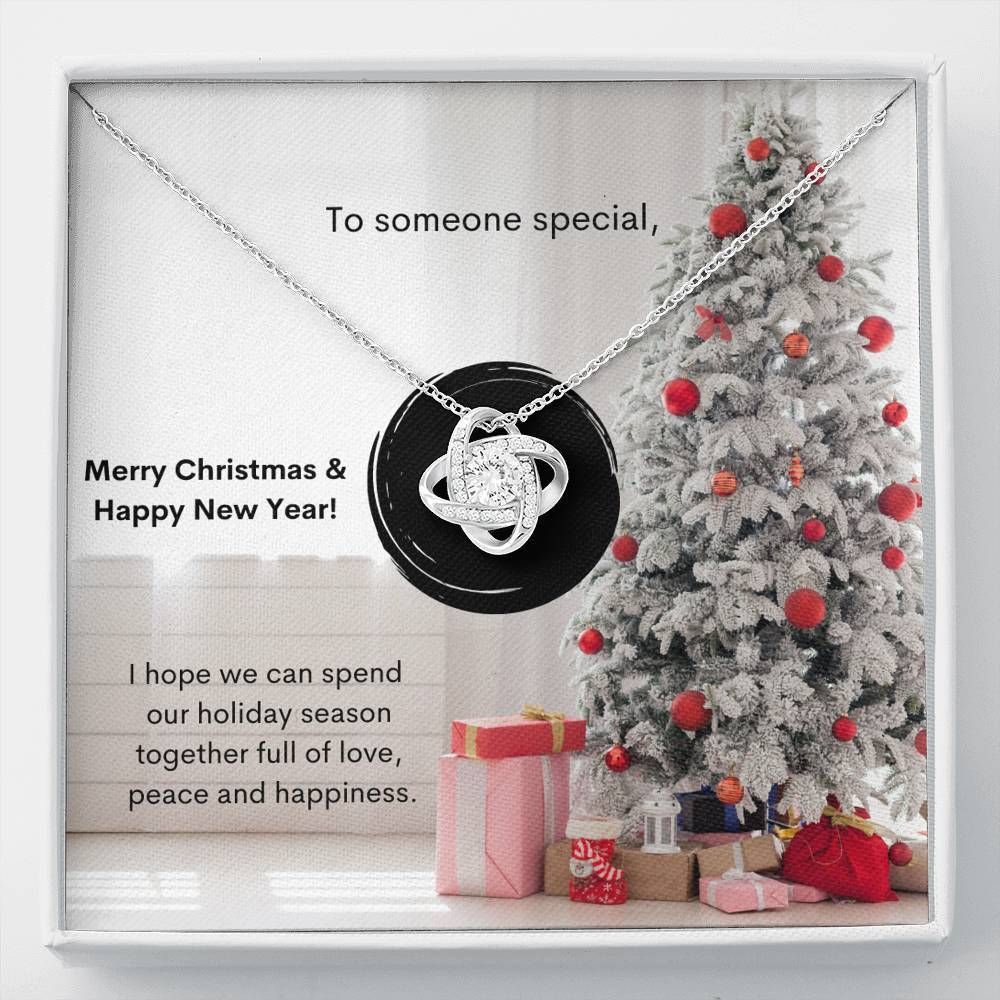 White Christmas Tree Full Of Love Love Knot Necklace To Lover