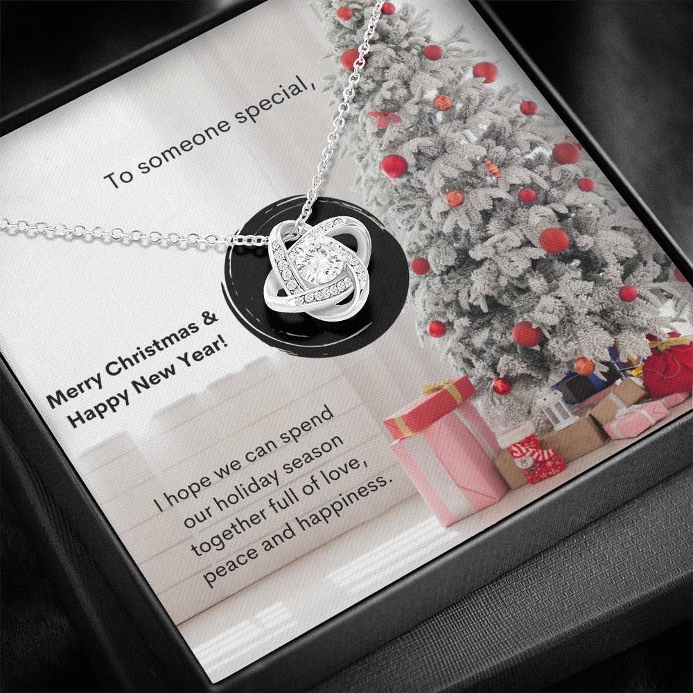 White Christmas Tree Full Of Love Love Knot Necklace To Lover