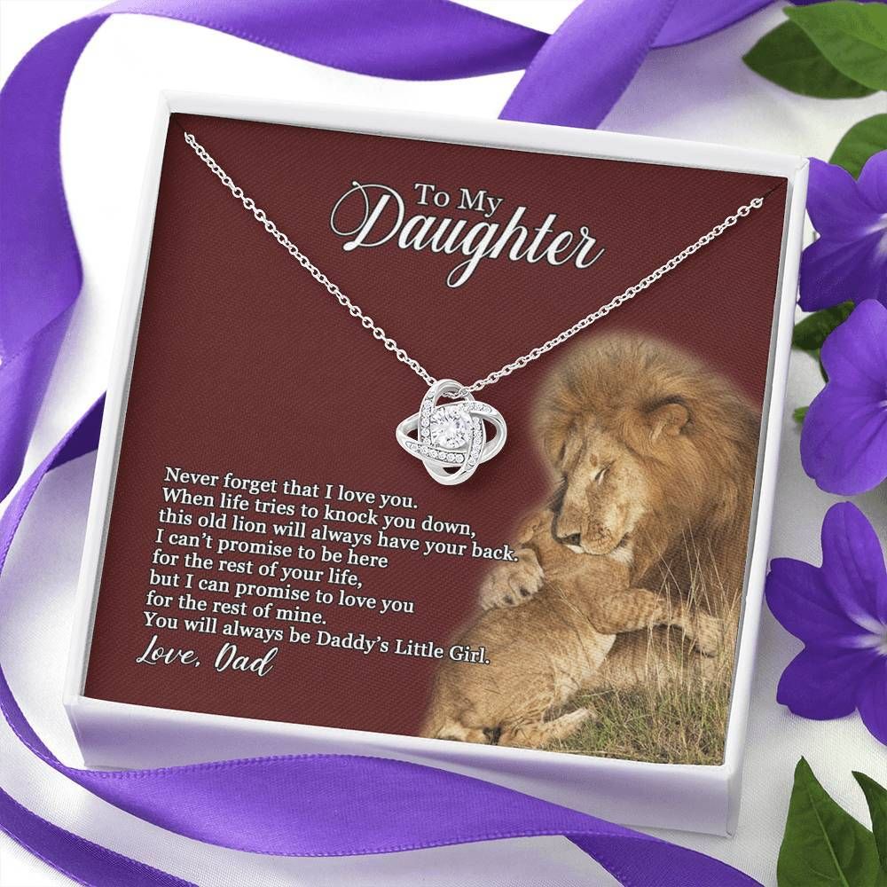 Wild Lion Love Knot Necklace Dad Gift For Daughter You'll Always Be Daddy's Little Girl