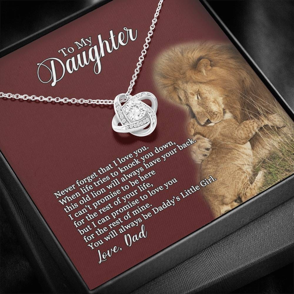 Wild Lion Love Knot Necklace Dad Gift For Daughter You'll Always Be Daddy's Little Girl